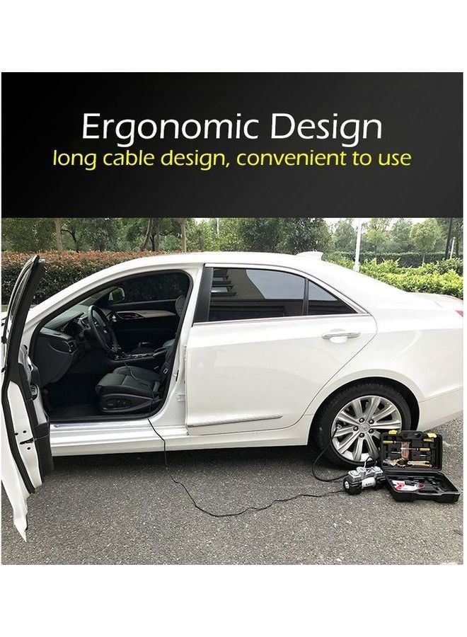 Air Compressor Tyre Double Cylinder Inflator Heavy Duty Pump With Car Emergency Kit - Image 4