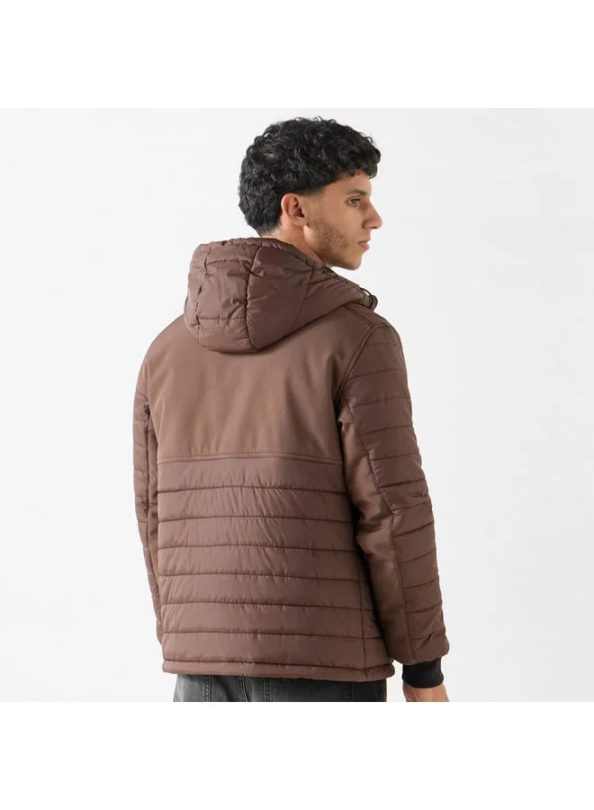 Kappa Kappa Quilted Hooded Jacket with Zip Closure and Pockets