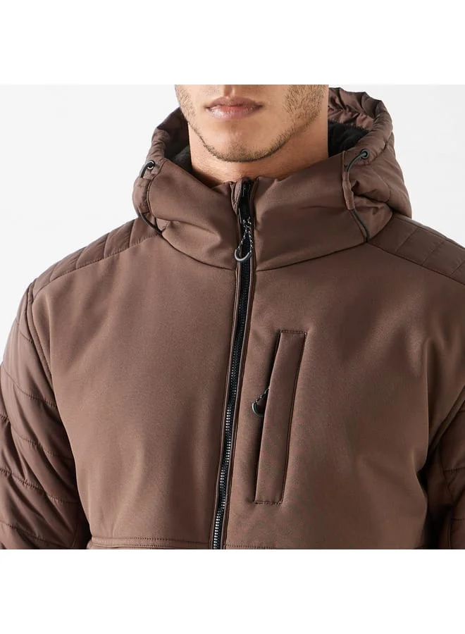 Kappa Kappa Quilted Hooded Jacket with Zip Closure and Pockets