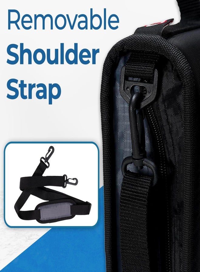 Case it Case-it The Dual 2-in-1 Zipper Binder | Two 1.5-Inch D-Rings, 600 Sheet Capacity, Pencil Pouch & Multiple Pockets | School & Office Organizer with Shoulder Strap | Dual-101 Midnight Blue - Image 2