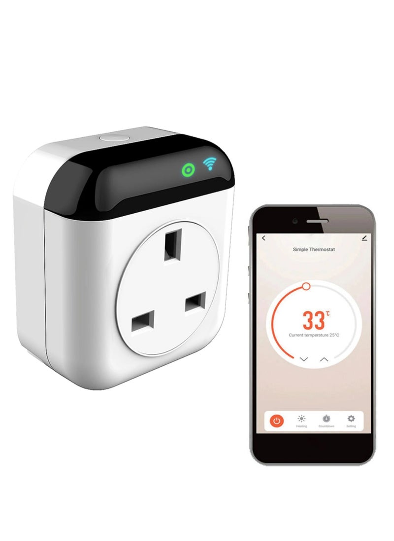 AROAQ - Smart Wifi Thermostat Plug Outlet Mini Temperature Controller 10A Plug-in Socket Schedule Timer Electric Switch for Heating( EU Plug ) - Image 1