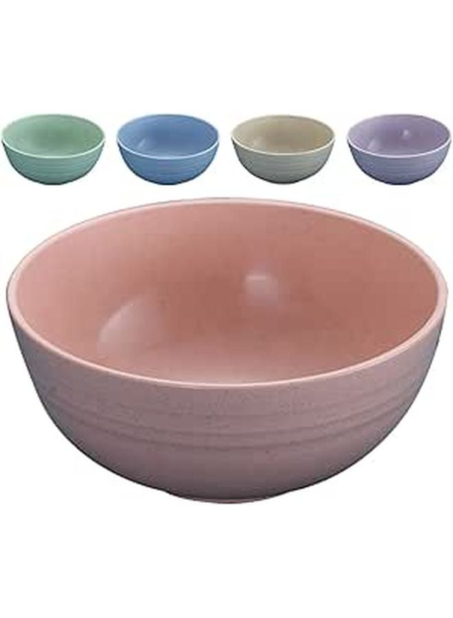 Wheat Straw Salad Bowls Set of 5 13 5cm Small Rice Soup Bowls Purple Beige Green Blue Pink - Image 1