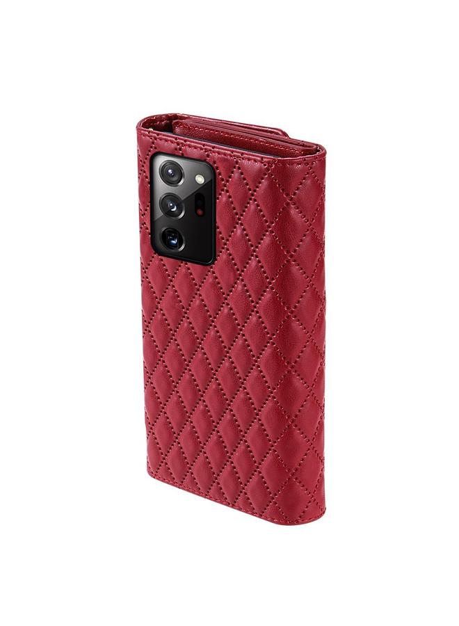 S-TOP Case For Samsung Galaxy Note20 Ultra Zipper Multi-Card Wallet Rhombic Leather Phone Case - Image 3