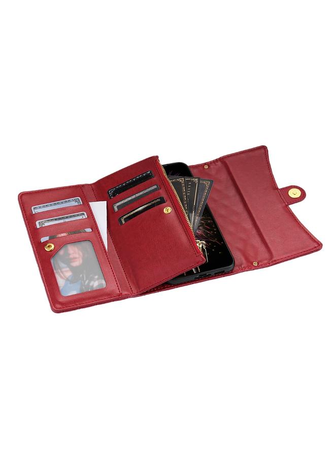 S-TOP Case For Samsung Galaxy Note20 Ultra Zipper Multi-Card Wallet Rhombic Leather Phone Case - Image 4