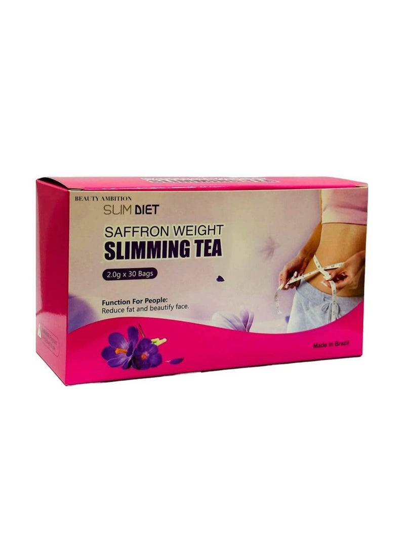 BEAUTY AMBITION Slim Diet Saffron Weight Loss Slimming Tea and Capsules, Dynamic Duo for Accelerated Weight Loss and Powerful Fat Burning with Detox Herbal Tea (30 Tea Bags) and Antioxidant-Rich Capsules (60 Capsules  - Image 1