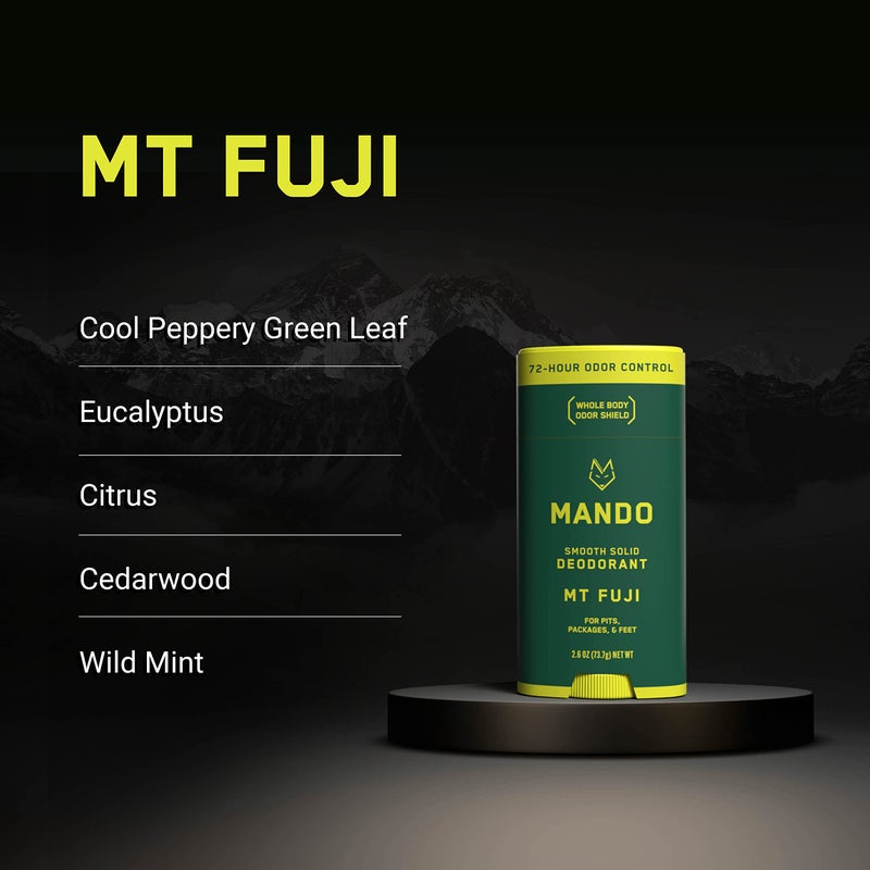 Mando Whole Body Deodorant For Men - Smooth Solid Stick - 72 Hour Odor Control - Aluminum Free, Baking Soda Free, Skin Safe - 2.6 Ounce (Mt Fuji) - Image 3