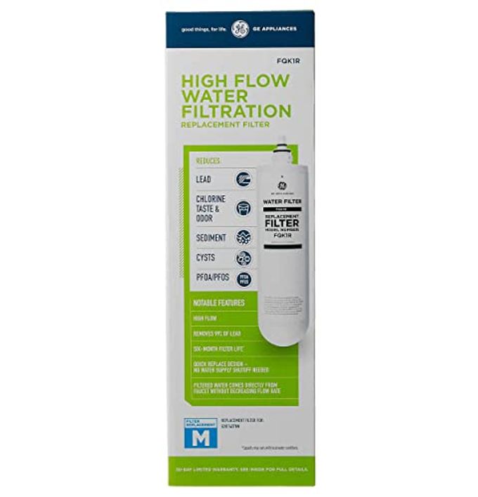 GE Single Stage Under Sink Replacement Filter, Fits GE GXK140TNN and GXULQK systems, Reduces Lead, Chlorine & Other Impurities for Better Water, Easy Install, Twist & Lock Design, FQK1R
