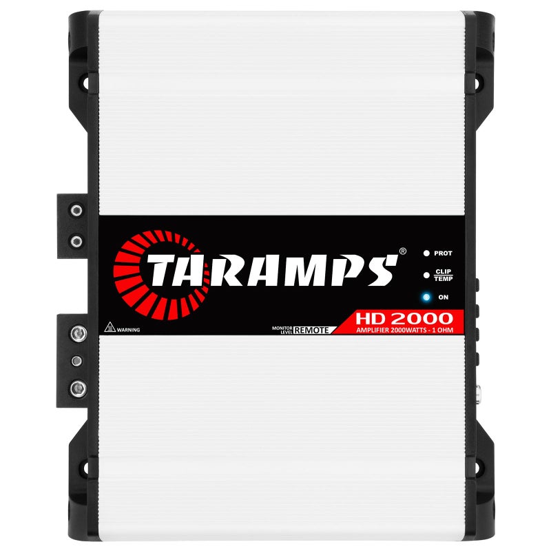 Taramp's Taramps HD 2000 1 Ohm 1 Channel 2000 Watts RMS MAX, Full Range Car Audio, Monoblock, LED Monitor Indicator, Class D Amplifier, Crossover, White 2k amp - Image 1