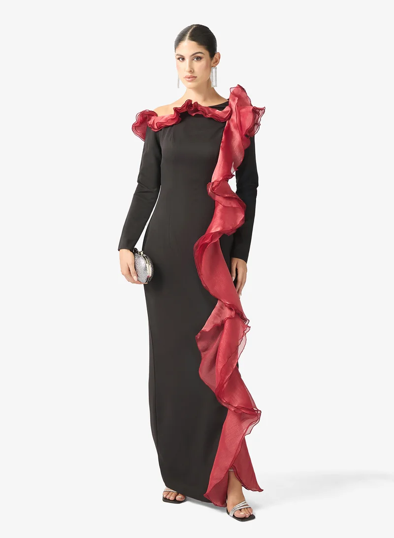 Namshi x  shift dress with statement ruffles for Women | Best Price UAE