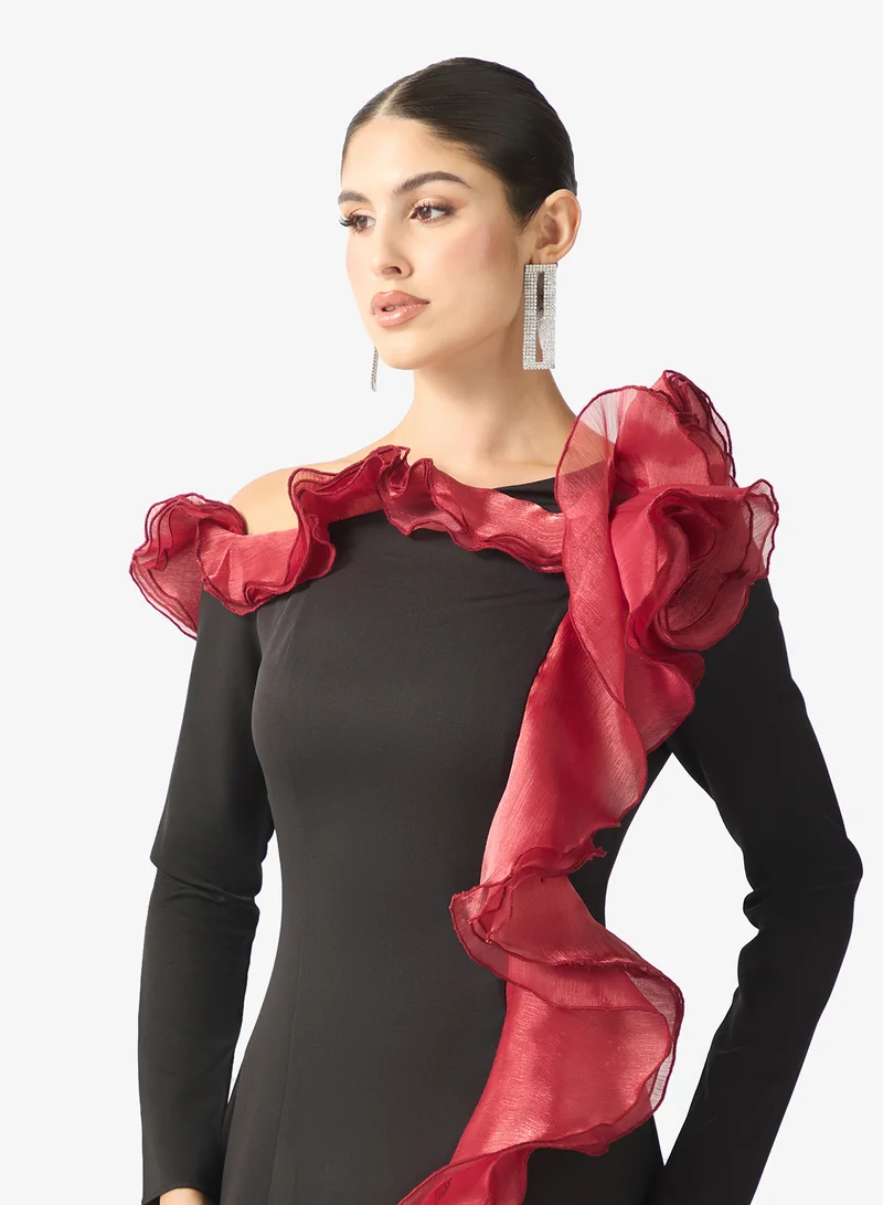 Namshi x  shift dress with statement ruffles for Women | Best Price UAE