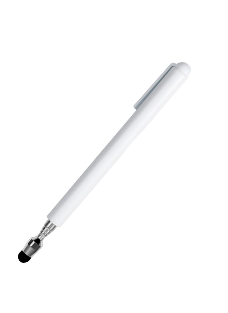 Universal Telescopic Stylus Pen for Touch Screens,Retractable Pointer Stick & Stylus with Special Flocking Tip,Extendable High Precision & Soft, Stylus Pen for Touch Screens (White)