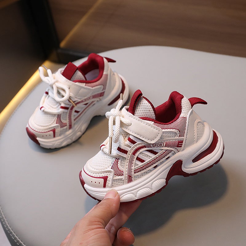 Toddler Sneakers Breathable Running Shoes Red AD-3 sports 