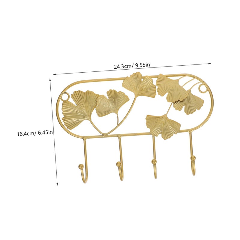 Heavy Duty Decorative Iron Wall Hook Round Ginkgo Leaf Design Towel Rack Easy Installation - Image 3
