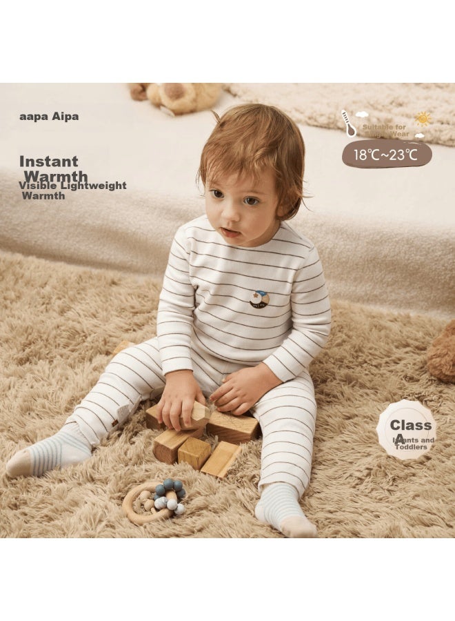 Aqpa Baby Aqpa German Velvet Set Autumn Winter Baby Warm Base Layer Eggshell 80 - Image 1