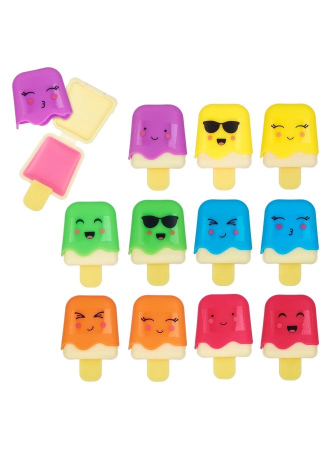 Expressions Girl مجموعة ملمع الشفاه المبتكرة من 12 قطعة من Expressions Pucker Pop، مجموعة ملمع الشفاه Mini Popsicle من مستحضرات التجميل للفتيات، ملمع الشفاه للأطفال، مجموعة مكياج آمنة وغير سامة للأطفال - Image 1