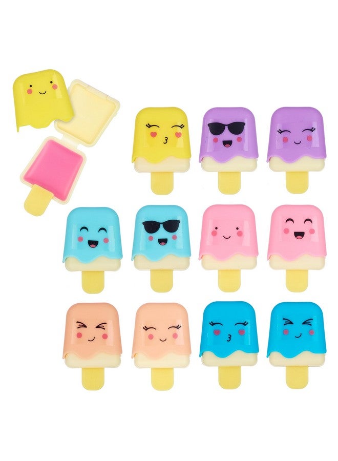 Expressions Girl مجموعة ملمع الشفاه المبتكرة من 12 قطعة من Expressions Pucker Pop، مجموعة ملمع الشفاه Mini Popsicle من مستحضرات التجميل للفتيات، ملمع الشفاه للأطفال، مجموعة مكياج آمنة وغير سامة للأطفال - Image 3