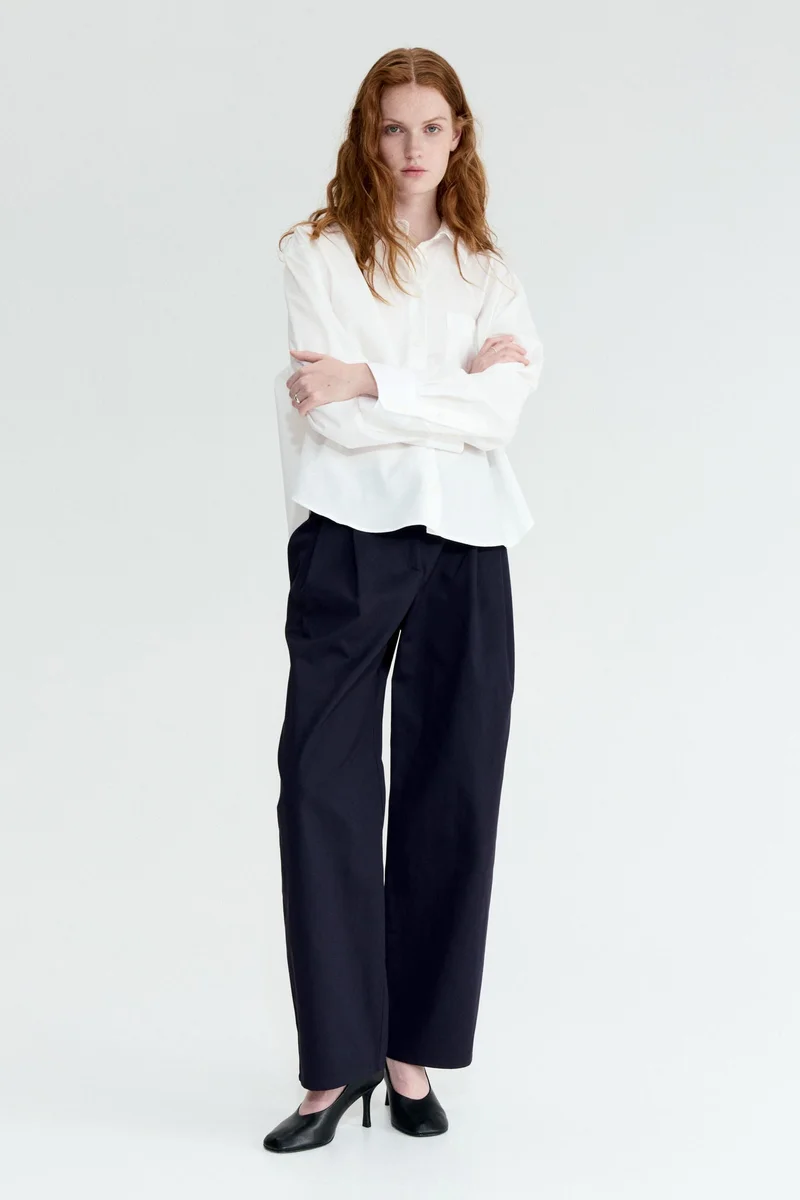H&M Tailored cotton trousers