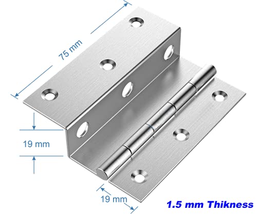 Atlantic Stainless Steel LHinges 3 X 34 X19 MM Matt Finish Pack of 12 - Image 3