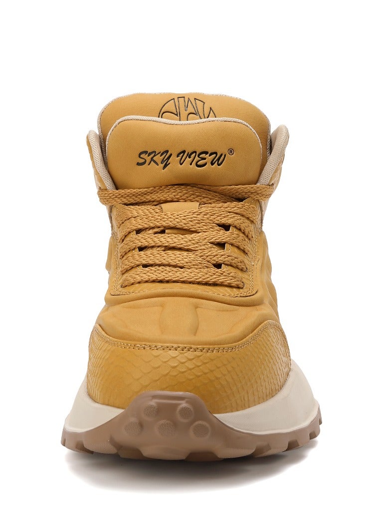 Sky View SKY VIEW Men Fashion Casual Shoes Mid Top Double Tongue Design Hiking Sneakers Non-Slip Trekking Walking Shoes Running Shoes for Men with Arch Support  - Image 3