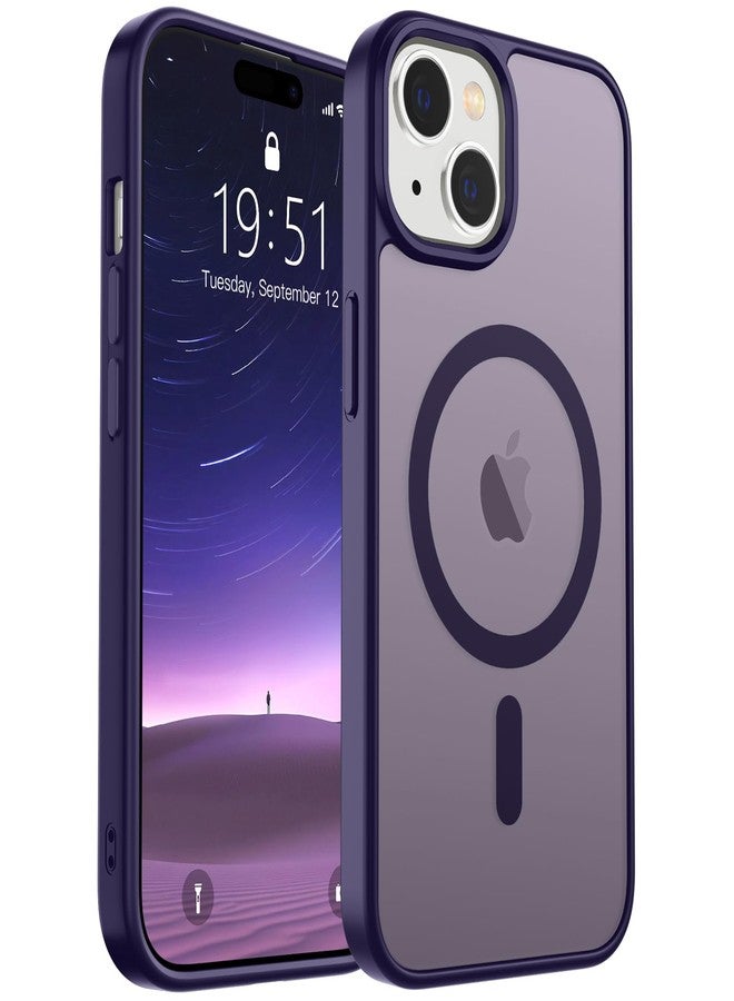 استلق جراب SUPFINE المغناطيسي لهاتف iPhone 15 (متوافق مع MagSafe) (حماية من السقوط بمعايير عسكرية) جراب رفيع وشفاف غير لامع مقاوم للصدمات ومضاد لبصمات الأصابع، لون بنفسجي داكن - Image 1