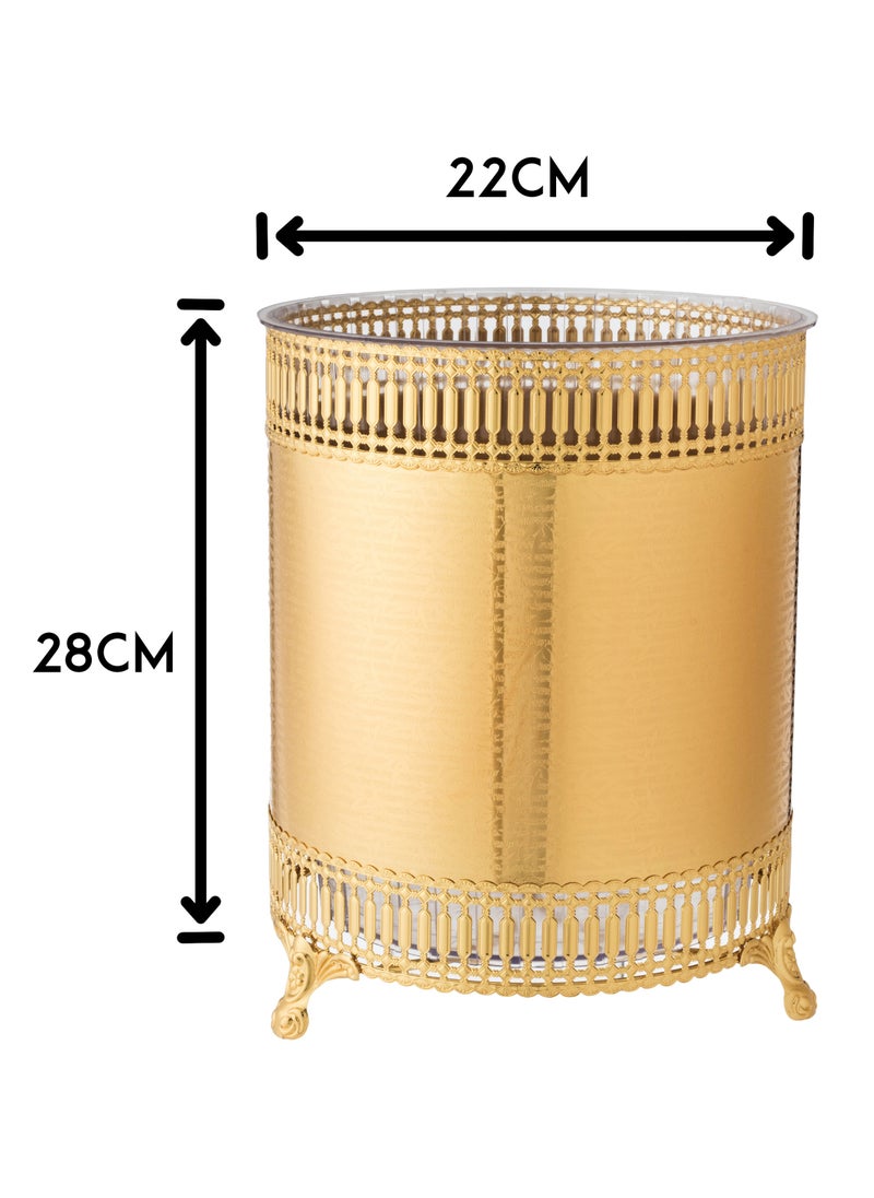 Dania - A golden wastebasket and tissue box set for an elegant and modern home - Image 1
