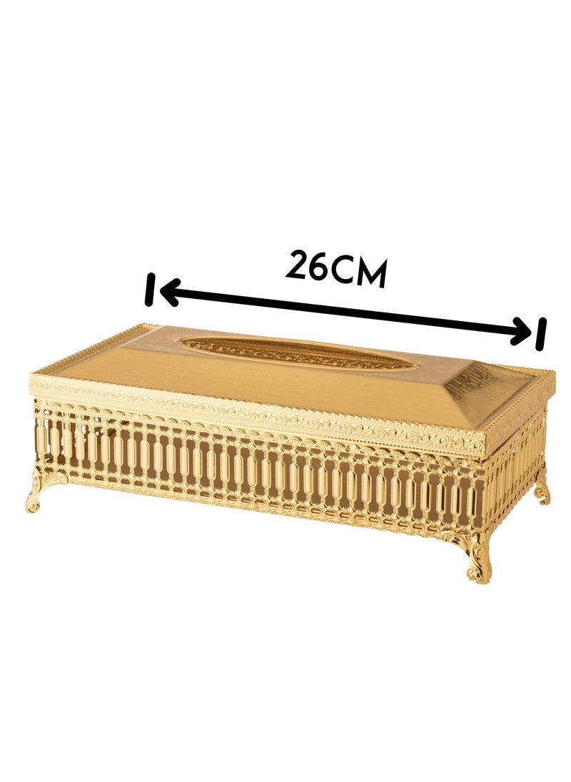 Dania - A golden wastebasket and tissue box set for an elegant and modern home - Image 1