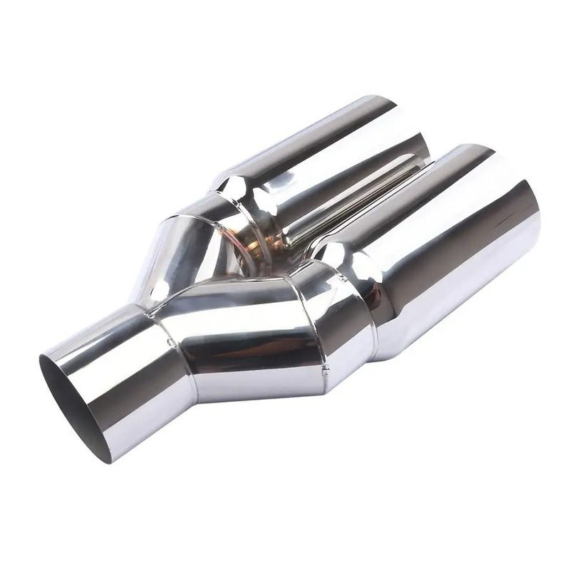 Dual Stainless Steel Exhaust System 63 76mm Y Shape Single Layer Double Outlet For Modification Enhances Exhaust Performance 1pc - Image 1