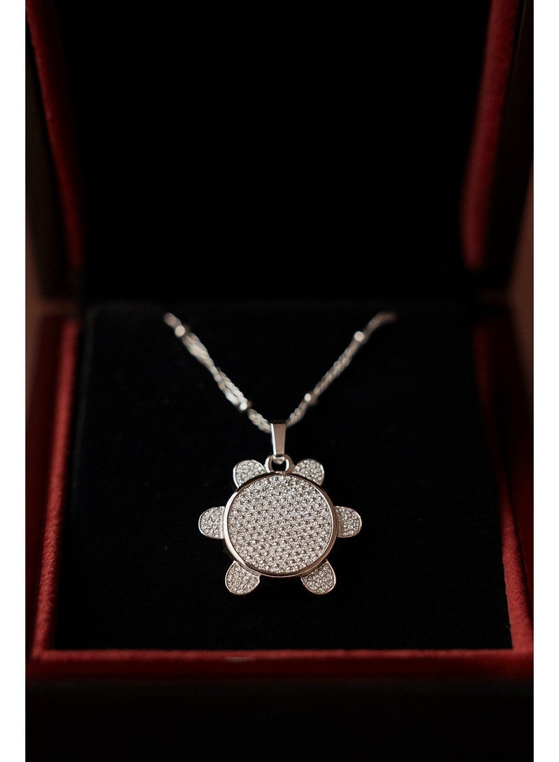 3Diamonds Platinum Plated Turtle Pendant Necklace – Cute Sparkling Charm for Girls & Women - Image 2