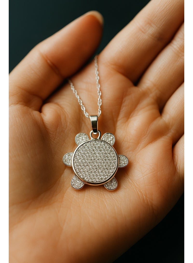 3Diamonds Platinum Plated Turtle Pendant Necklace – Cute Sparkling Charm for Girls & Women - Image 4
