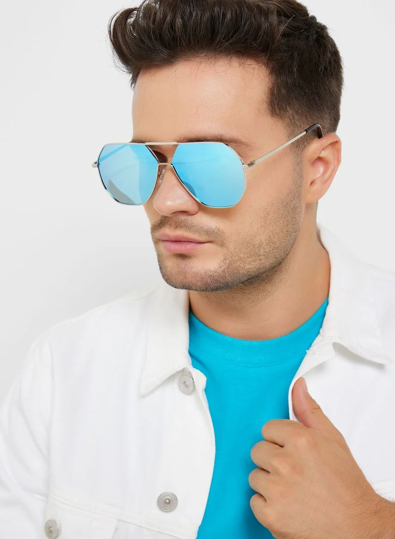 Seventy Five Polarized Heptagonal Sunglasses