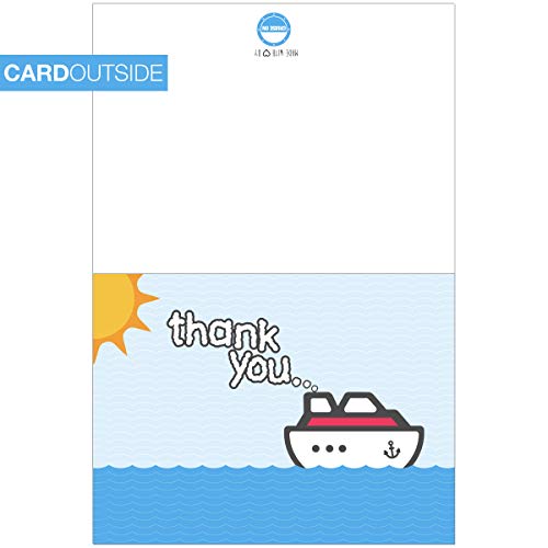 Cruise On Cruise Staff Thank You Cards (6 Pack), Elegant Appreciation Cards for Crew, Servers & Hosts, Premium Quality, Blank Inside for Personalized Messages, Cruise Gift - Image 3