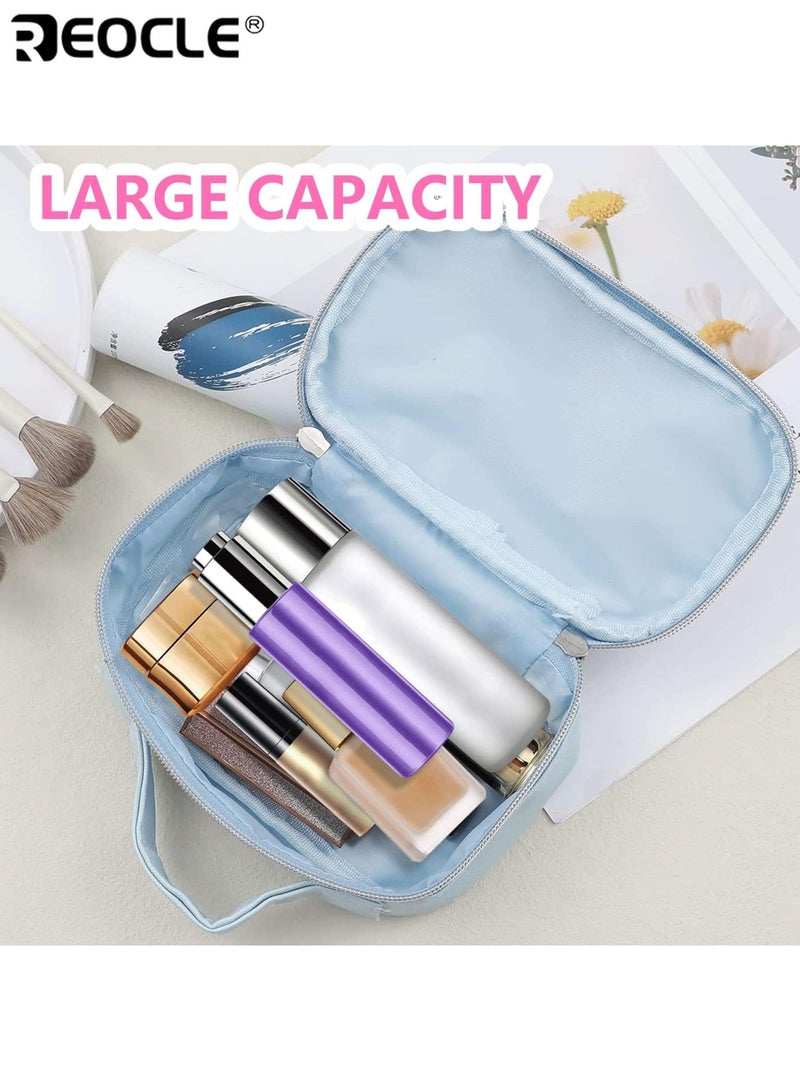 REOCLE Women's Makeup Bag Cartoon Cosmetics Pouch Mini Travel Toiletry Case Waterproof Reusable Faux Leather Lightweight Portable Accessories for Women for Ladies for Daily Use - Image 2