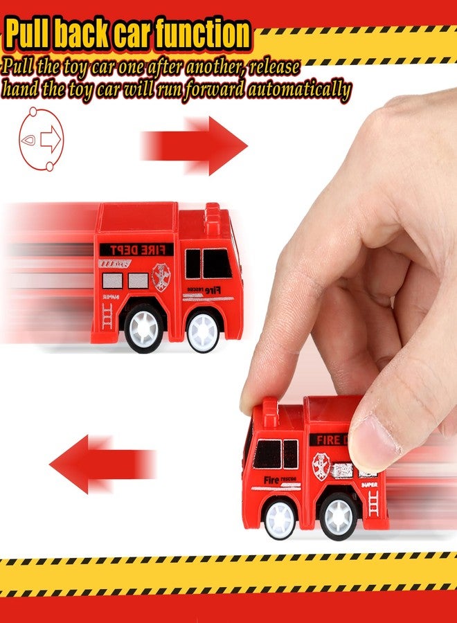 Funtery 48 Pcs Mini Pullback Fire Truck Toy Small Pull Back Firetruck Plastic Fire Engine Toy Trucks Firefighter Birthday Party Supplies, Fireman Favors Goodie Bag Fillers, 4 Styles - Image 5