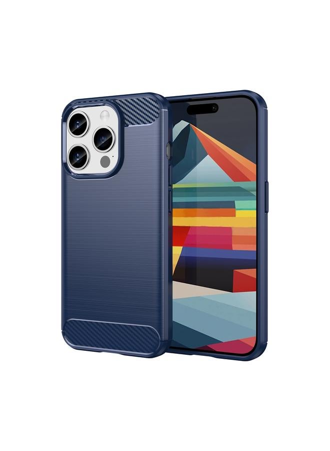 S-TOP Case For iPhone 15 Pro Brushed Texture Carbon Fiber TPU Phone Case - Image 1
