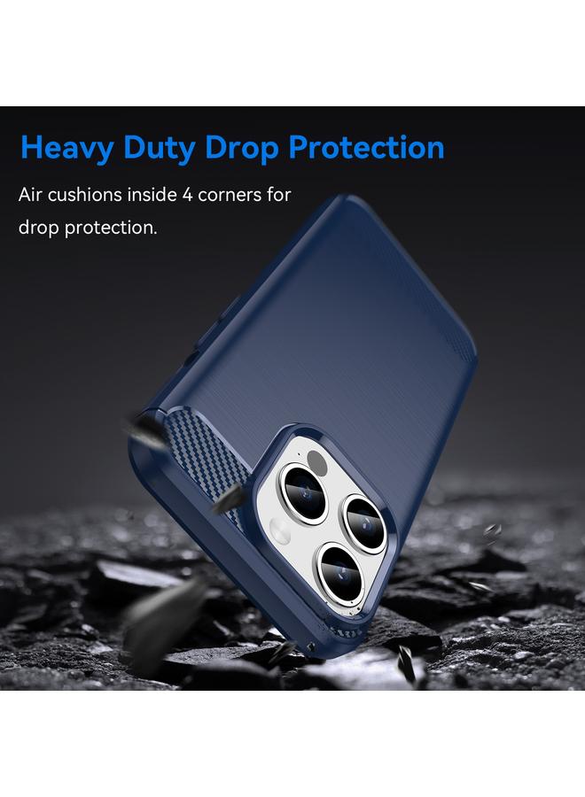 S-TOP Case For iPhone 15 Pro Brushed Texture Carbon Fiber TPU Phone Case - Image 3
