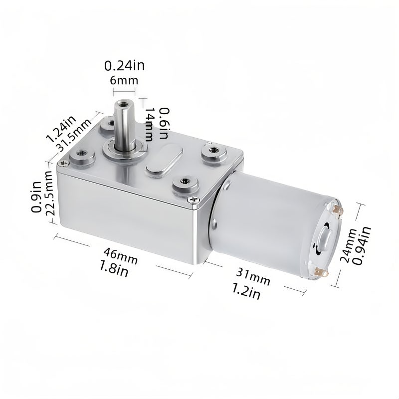 Jgy370 Dc Mini Worm Gear Motor 6V 50rpm High Torque for Robot Smart Door Toy - Image 2