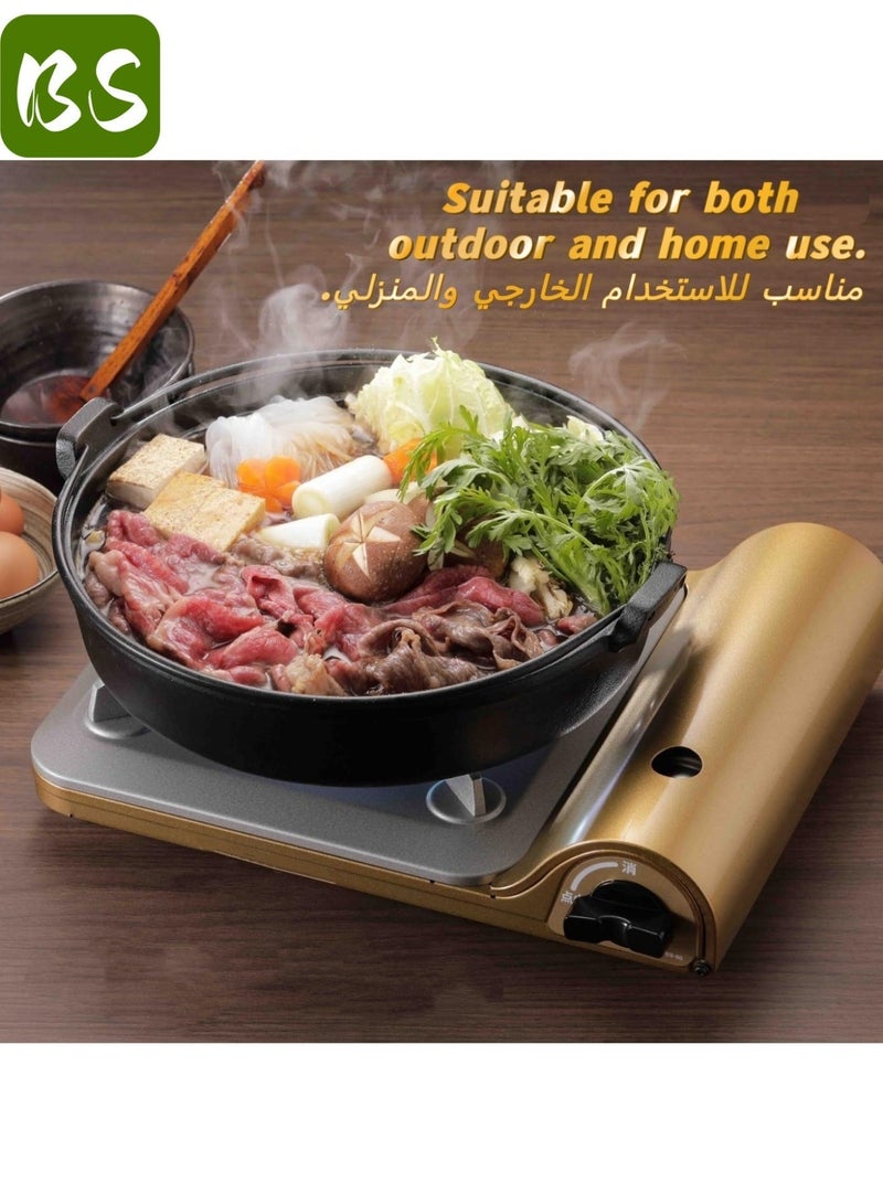 بي إس موقد تخييم خارجي محمول فائق النحافة بقوة ٣٣٠٠ واط | موقد تخييم مقاوم للرياح |موقد غاز للطوارئ、دافور、غاز رحلات、غاز صغير لرحلات、غاز متنقل、فرن رحلات、موقد、موقد غاز خفيف、موقد غاز للرحلات | إشعال كهربائي ضغطي | تصميم خفيف الوزن ٧٤ مم | مناسب للشواء والمشي لمسافات طويلة والنزهات والاستخدام المنزلي - Image 2