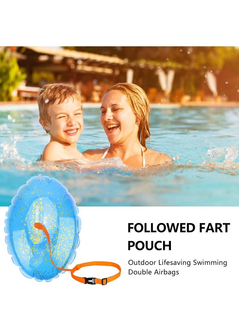 SYOSI عوامة سباحة قابلة للنفخ للسلامة عوامة السباحة للمياه المفتوحة مربوطة بحزام خصر قابل للتعديل عوامة السباحة للرياضات المائية تدريب السباحة السباقات - Image 5