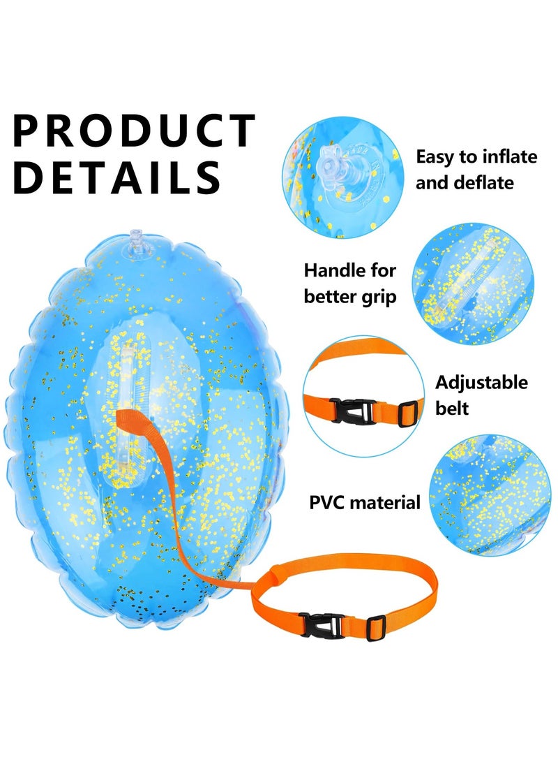 SYOSI عوامة سباحة قابلة للنفخ للسلامة عوامة السباحة للمياه المفتوحة مربوطة بحزام خصر قابل للتعديل عوامة السباحة للرياضات المائية تدريب السباحة السباقات - Image 2