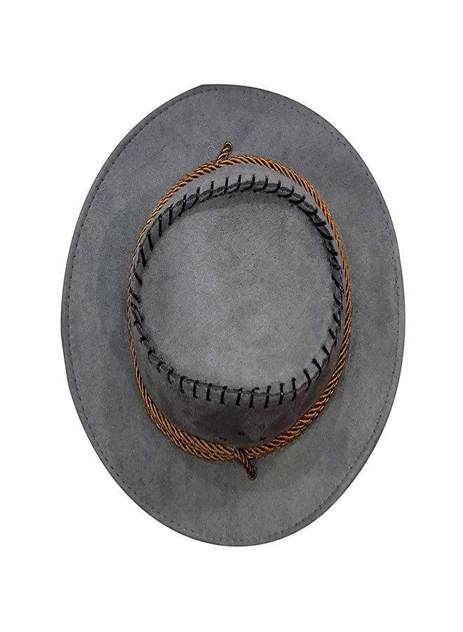 Malvina قبعات رعاة البقر المصنوعة من القش من مالفينا للأولاد والبنات للسفر والنزهات، قبعة غربية (رمادية) - Image 2