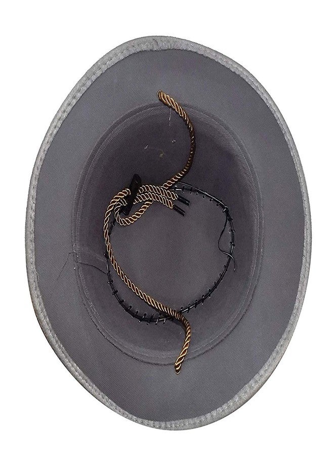 Malvina قبعات رعاة البقر المصنوعة من القش من مالفينا للأولاد والبنات للسفر والنزهات، قبعة غربية (رمادية) - Image 5