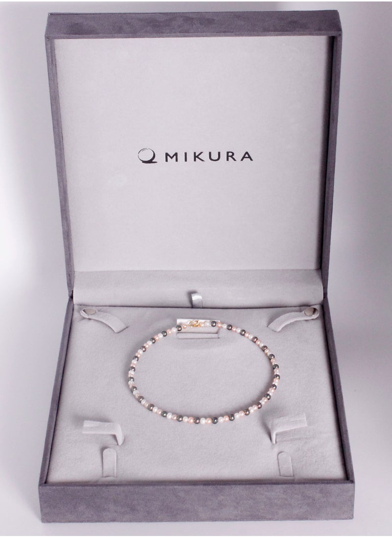 MIKURA - KIDS Necklace 1L 32Cm, Freshwater Pearls, A Quality, Mix Color, 4.5-3.5MM, 18KY - Image 1