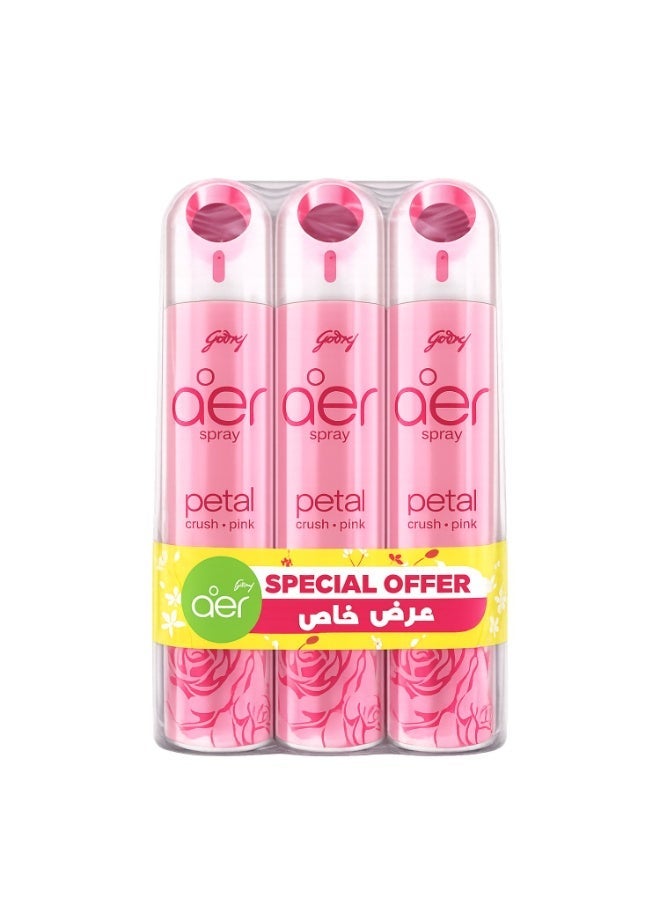 Aer Spray|Room Freshener For Home & Office|Petal Crush Pink, Pack of 3