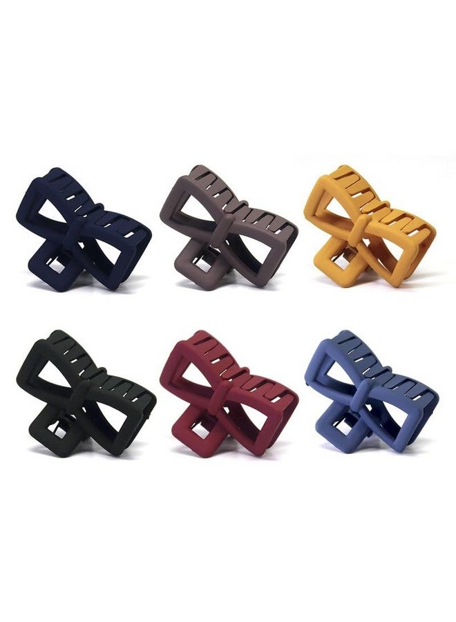 CHRONEX 6PCS Korean Style Matte Bow Shaped Hair Claw Hair Clips, Clutchers, Hair Extension, Hair Clips & Hair Claw for Womens & Girls - Image 1