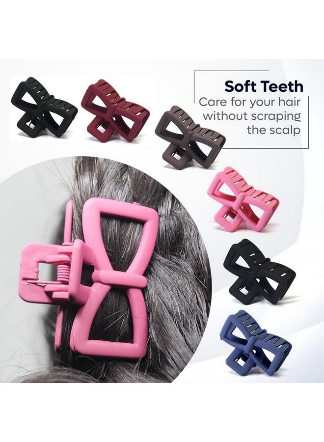 CHRONEX 6PCS Korean Style Matte Bow Shaped Hair Claw Hair Clips, Clutchers, Hair Extension, Hair Clips & Hair Claw for Womens & Girls - Image 3
