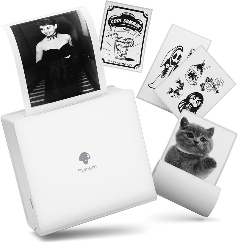 phomemo Mini Printer M02 Pocket Printer- Mini Bluetooth Portable Wireless Mobile Thermal Printer Compatible With Android Ios, Mutilfuction For Company Businesse, Work Plan, Meeting Notes - Image 1