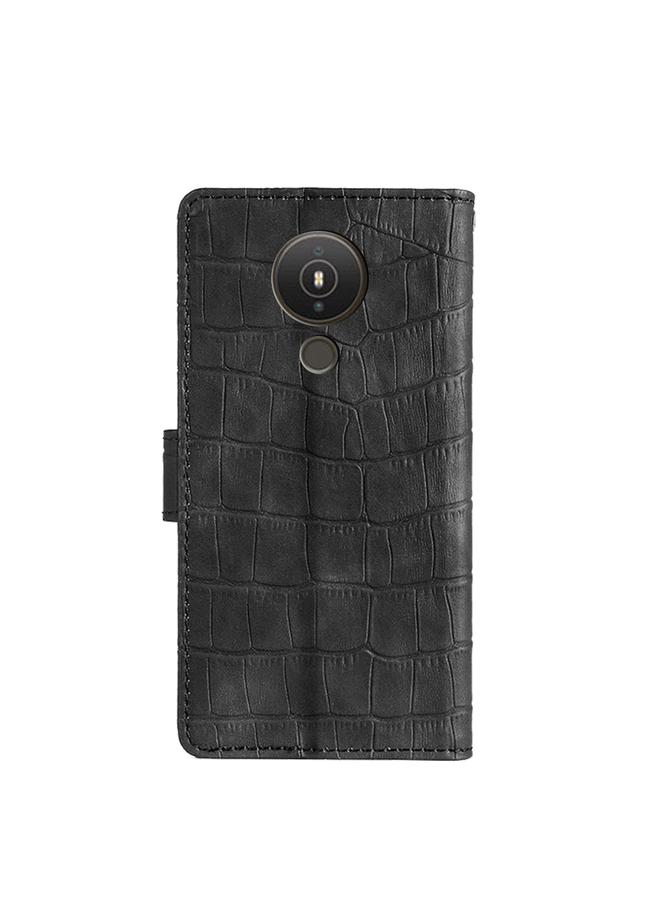 اس-توب جراب لهاتف Nokia 1.4 مصنوع من جلد البولي يوريثان بملمس جلد التمساح مع مشبك مغناطيسي - Image 3