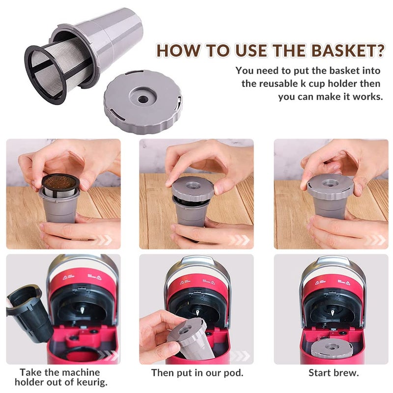 WOTOW Reusable Coffee Filter Set for K Cups Replacement Filter for Keurig My style Filter Housing Fits B30 B40 B50 B60 B70 Series(1 house + 3 filter) - Image 3