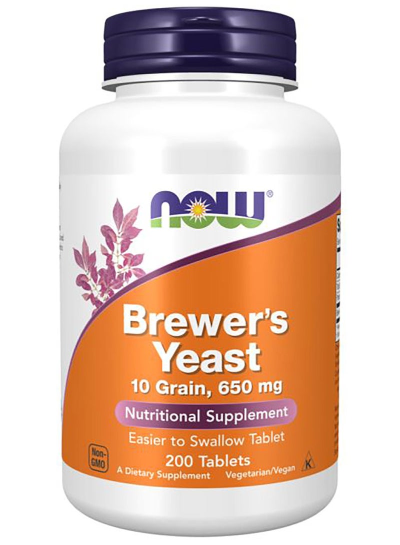 Now Brewers Yeast, 200 Tablets, 650 mg