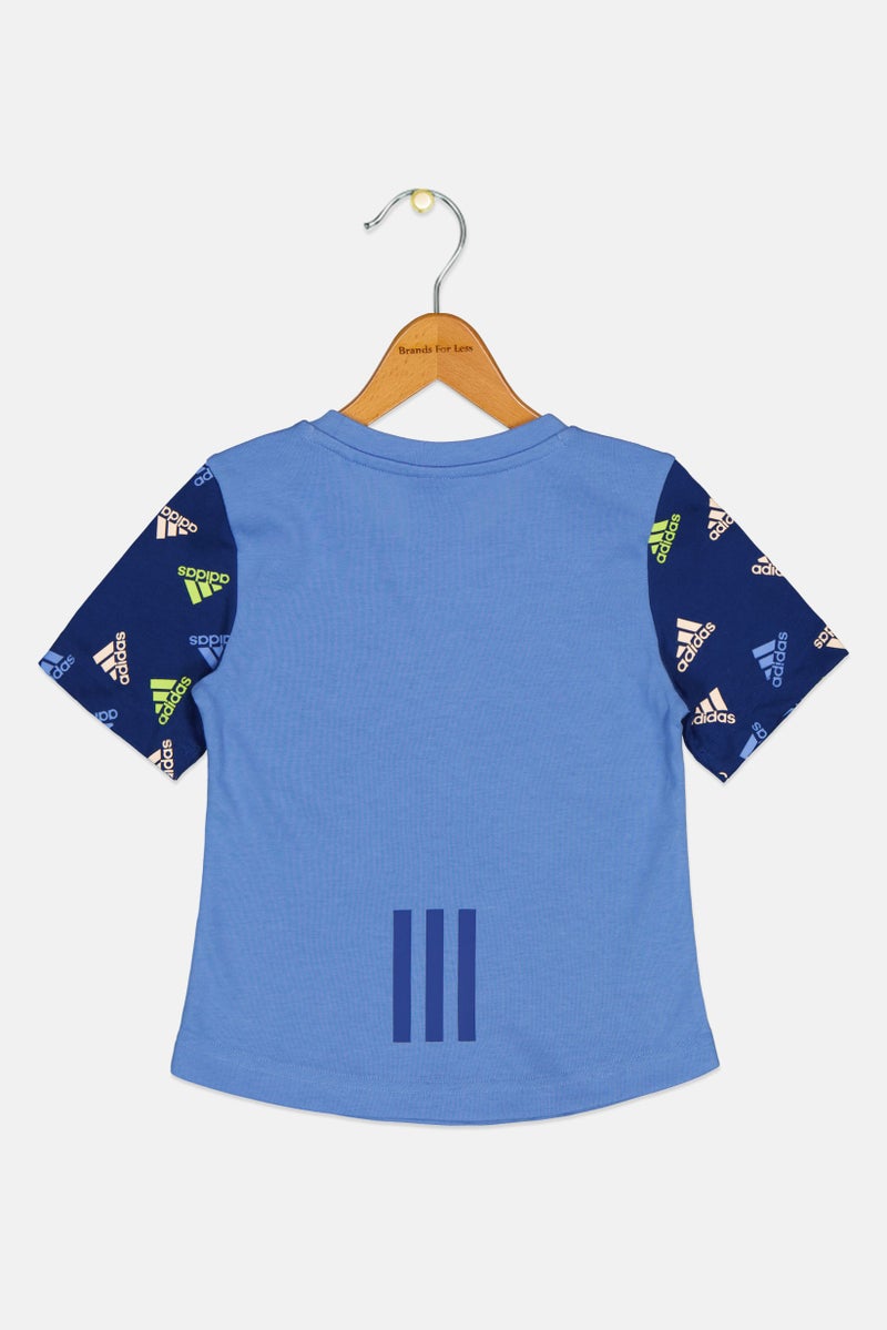 Adidas Kids Girl Sportswear Fit Short Sleeve Outdoor Top, Blue - Image 2